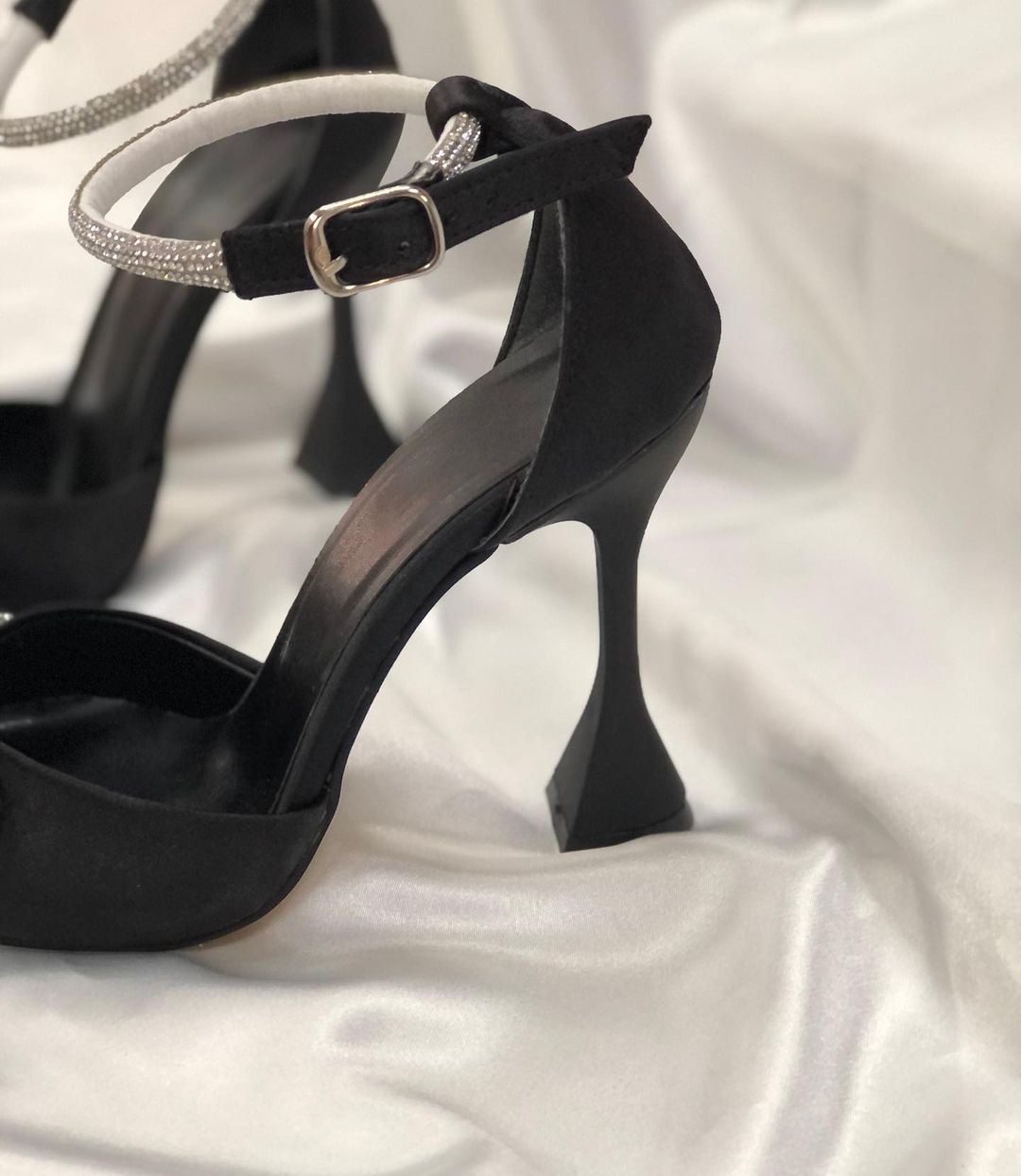 Luxury Black Stiletto Heels for Women – Crystal Butterfly Brooch | Designer Party Wear Sandals | Elegant Gift Idea