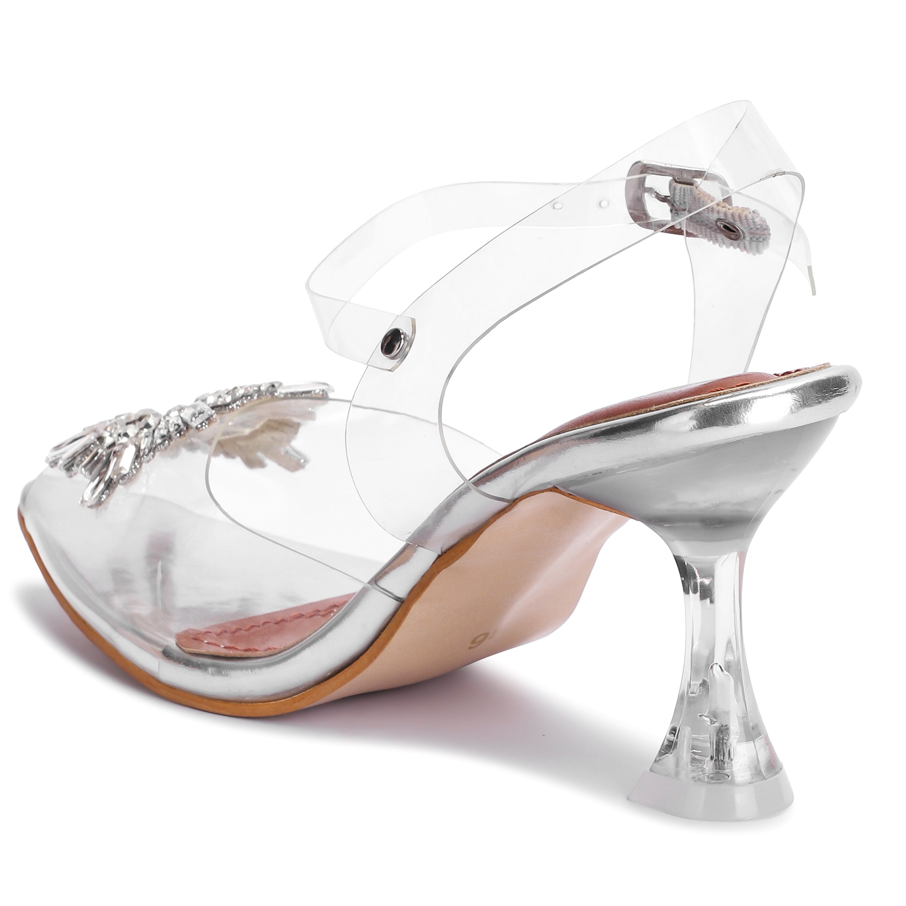 Luxury Heels for Women's With Belt and High Quality Broach in Transparent Design - Gift for Her